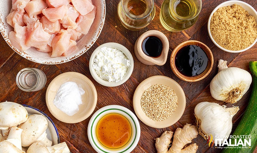 ingredients to make mushroom chicken like panda express