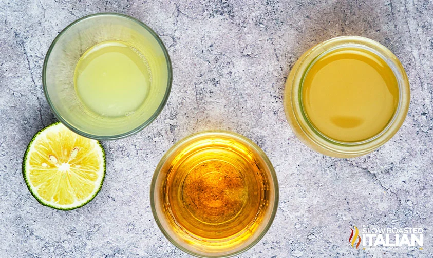 overhead: ingredients to make an Irish Mule cocktail