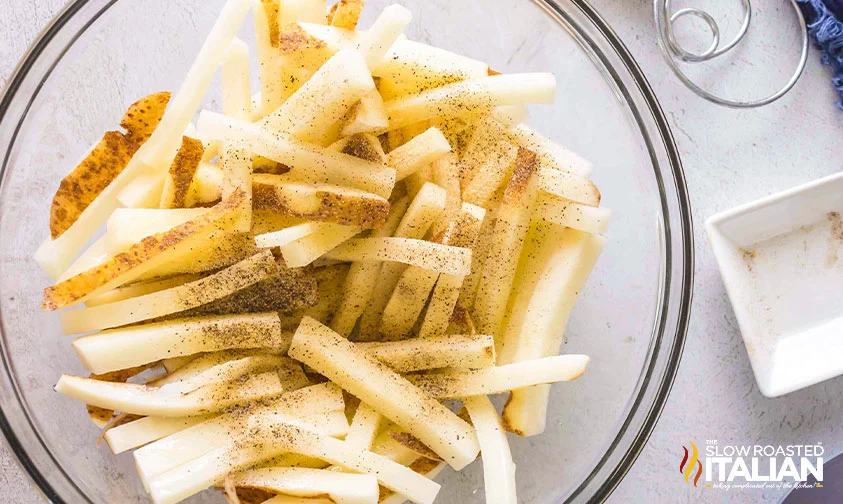 seasoned fresh cut potato slices for air fryer homemade fries