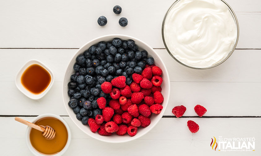 ingredients for red white and blue popsicles