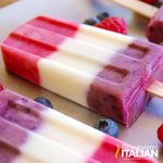 closeup of red white and blue popsicles