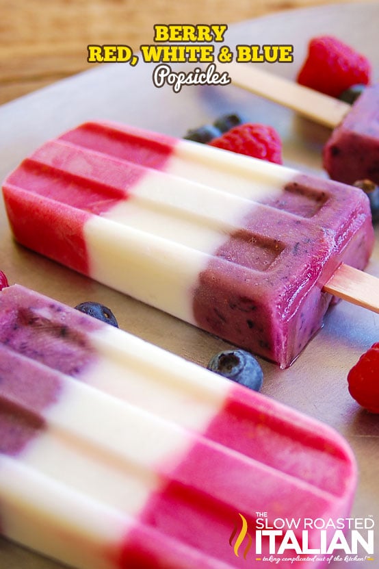 titled: Berry Red, White & Blue Popsicles