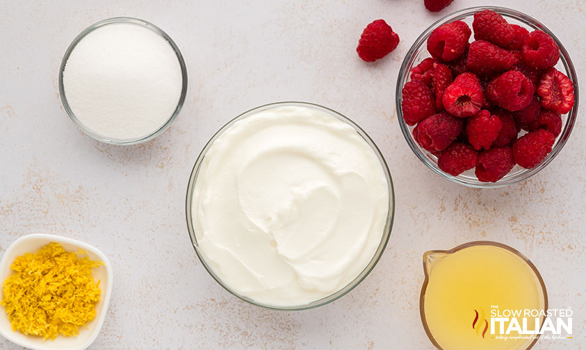 ingredients for lemon raspberry popsicle recipe