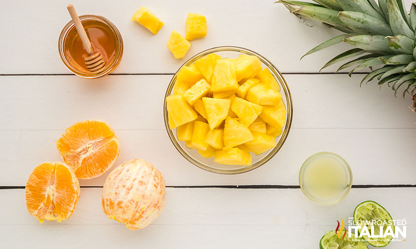 ingredients for pineapple orange popsicles
