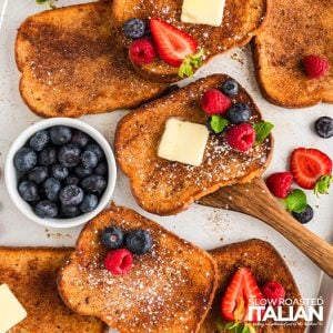 top view of sheet pan french toast