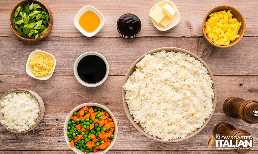 ingredients for sheet pan fried rice