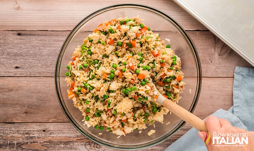 rice mixture in a large bowl
