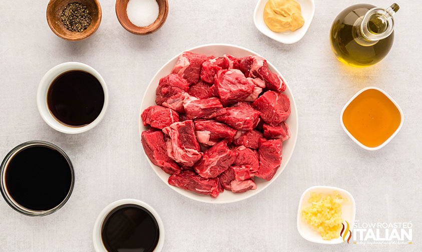 ingredients for oven steak bites