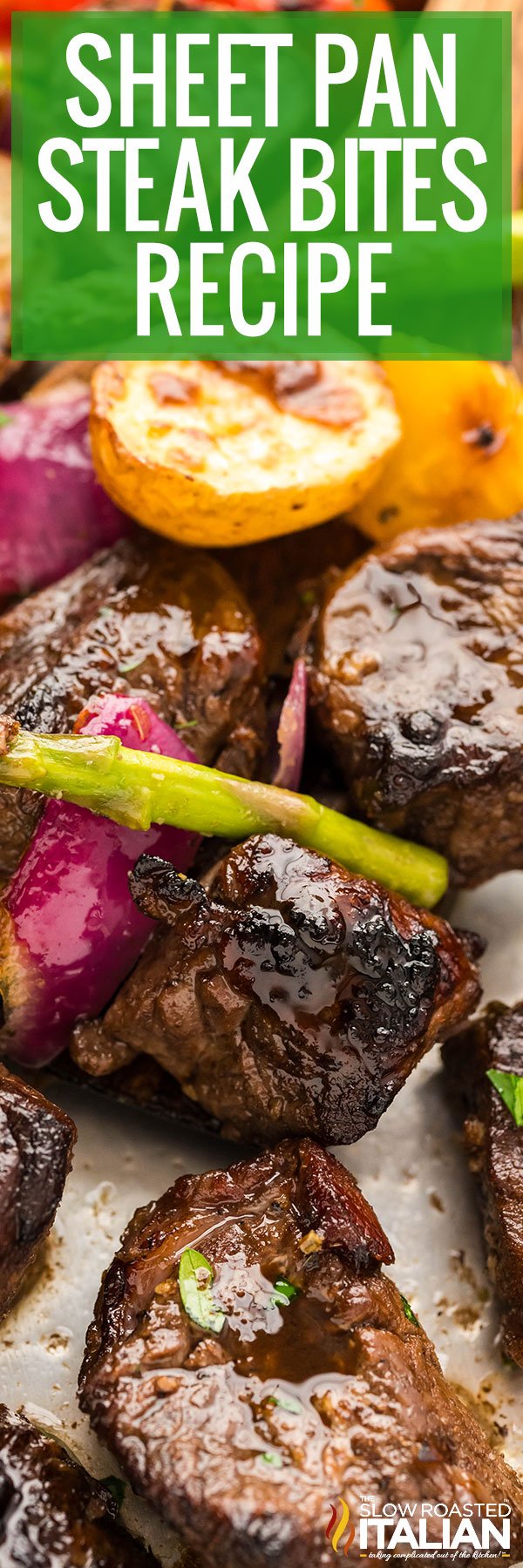 Sheet Pan Steak Bites Recipe -PIN