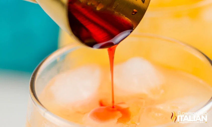adding grenadine to tequila sunrise
