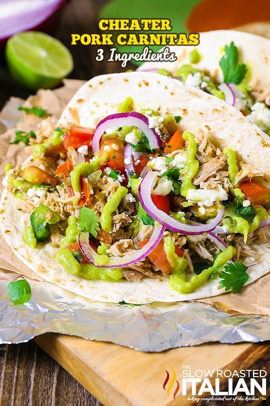 titled image: Cheater Pork Carnitas 3 Ingredients