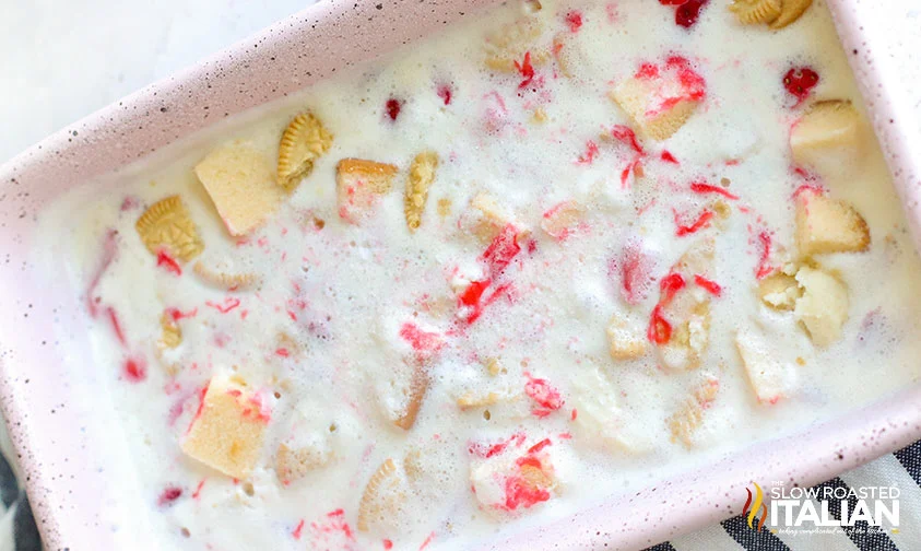 homemade strawberry shortcake ice cream in loaf pan