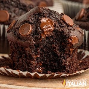 closeup of costco chocolate chip muffins
