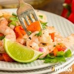 closeup of copycat costco shrimp ceviche