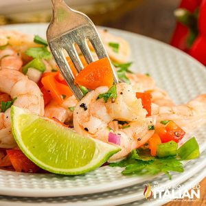 closeup of copycat costco shrimp ceviche