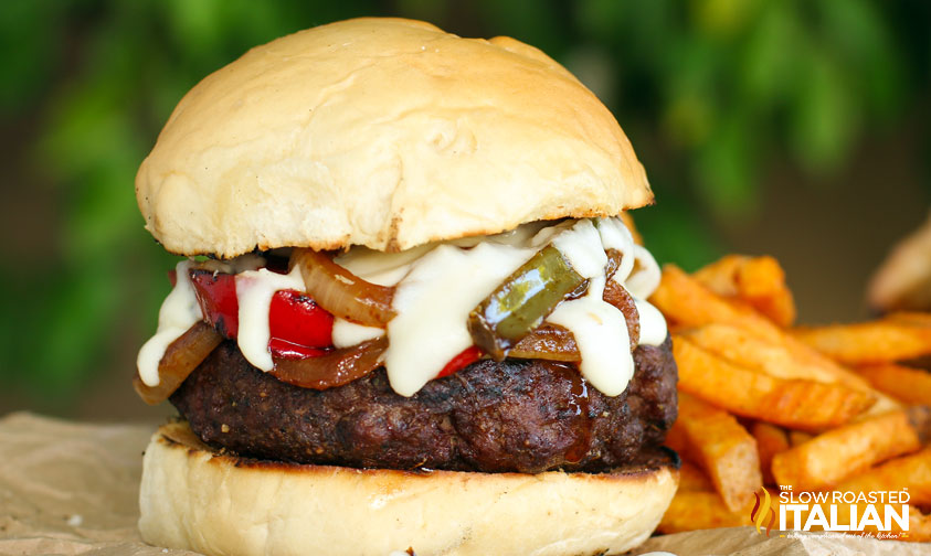 philly cheesesteak burger