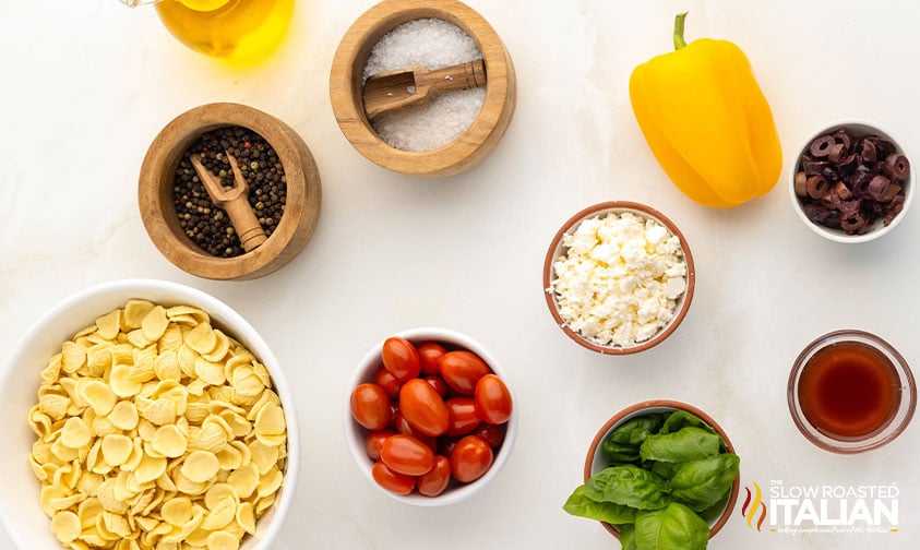 ingredients for orecchiette pasta salad recipe