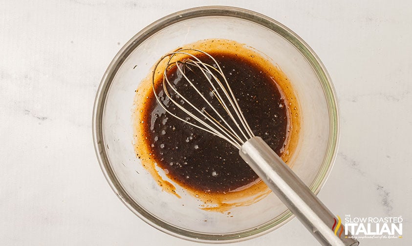 whisked dressing for grilled peach salad