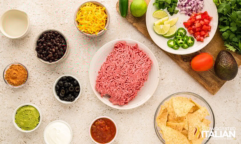 ingredients for baked nachos