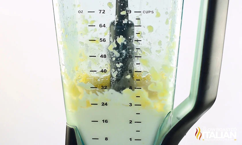 blending pineapple dole whip ice cream