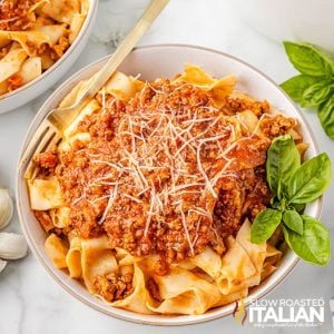 bowl of authentic bolognese sauce