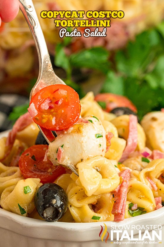 titled image: Copycat Costco Tortellini Pasta Salad