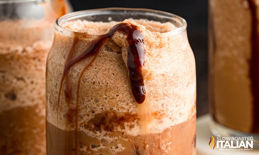 closeup of costco mocha freeze