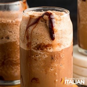 closeup of costco mocha freeze