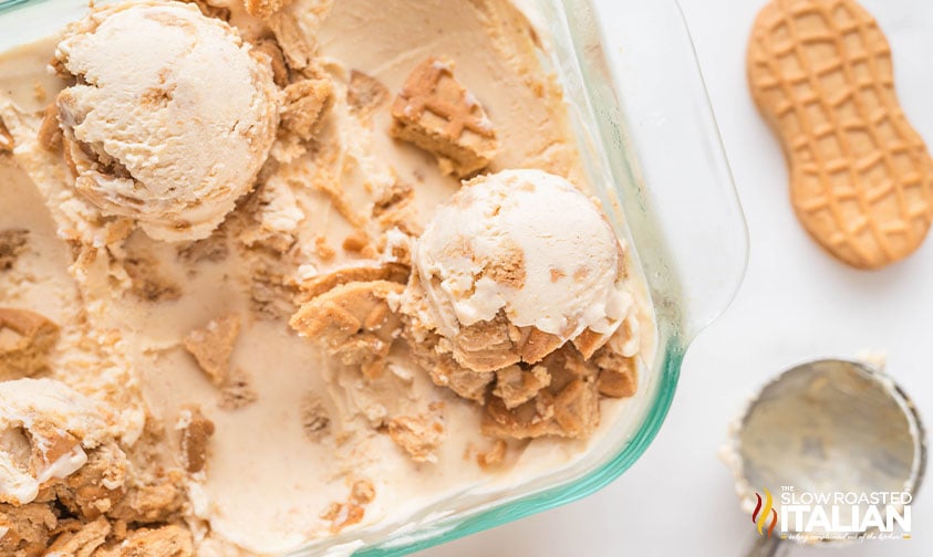 closeup of nutter butter ice cream