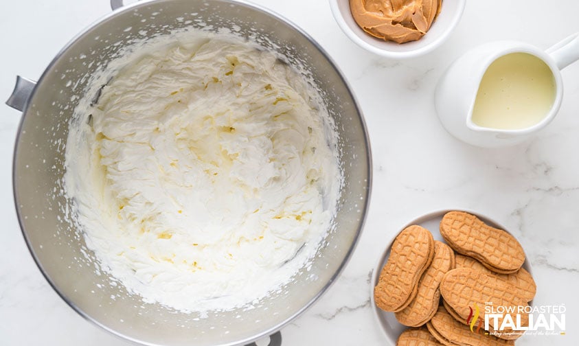 whipped cream in stand mixer bowl
