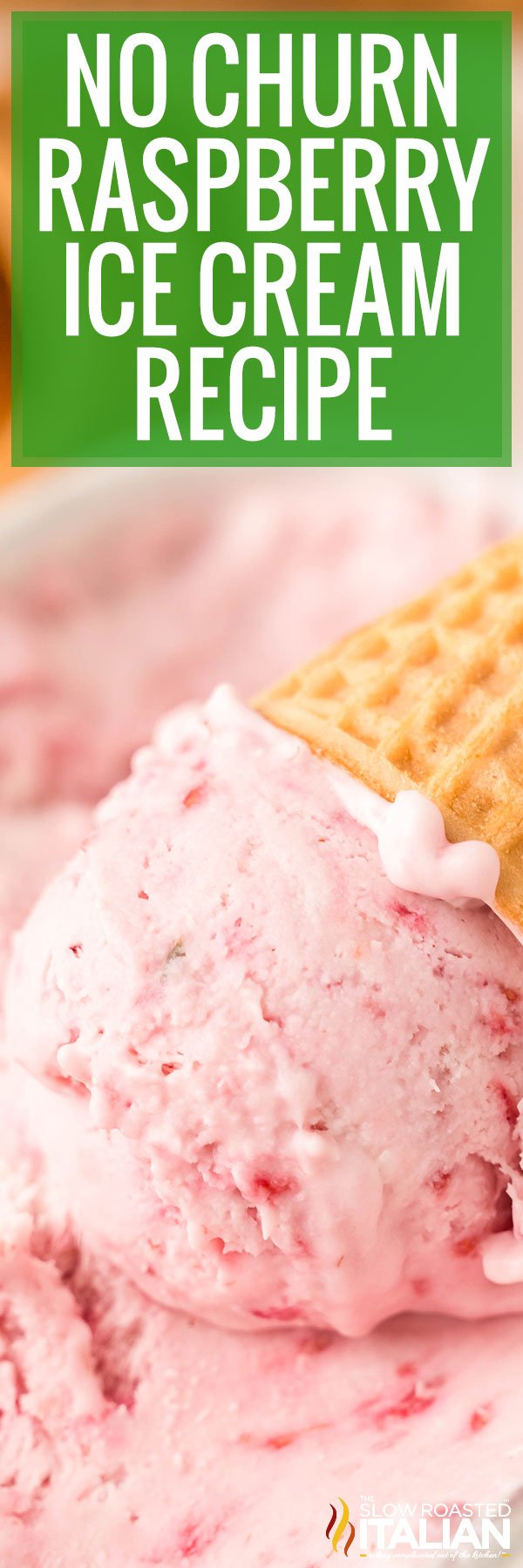 No Churn Raspberry Ice Cream -PIN