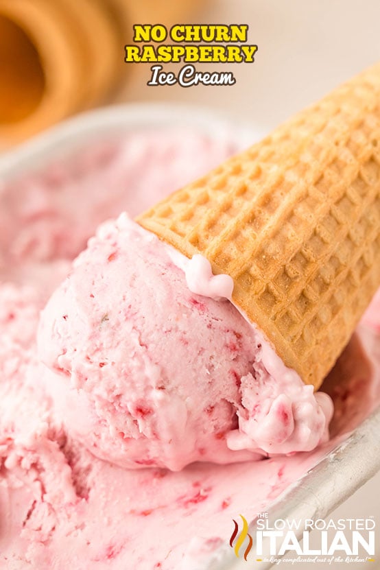 titled: No Churn Raspberry Ice Cream