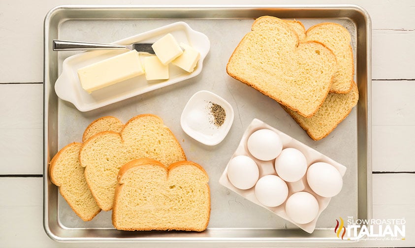 ingredients for sheet pan egg in a hole
