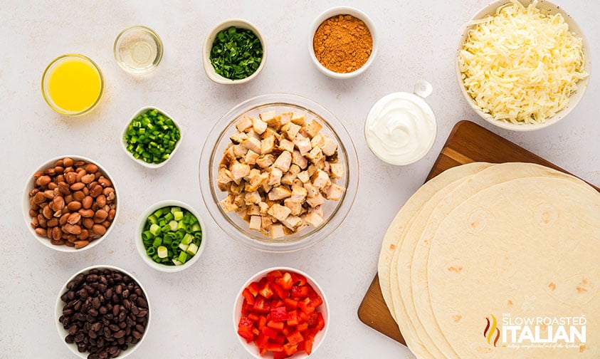 ingredients for sheet pan quesadilla recipe