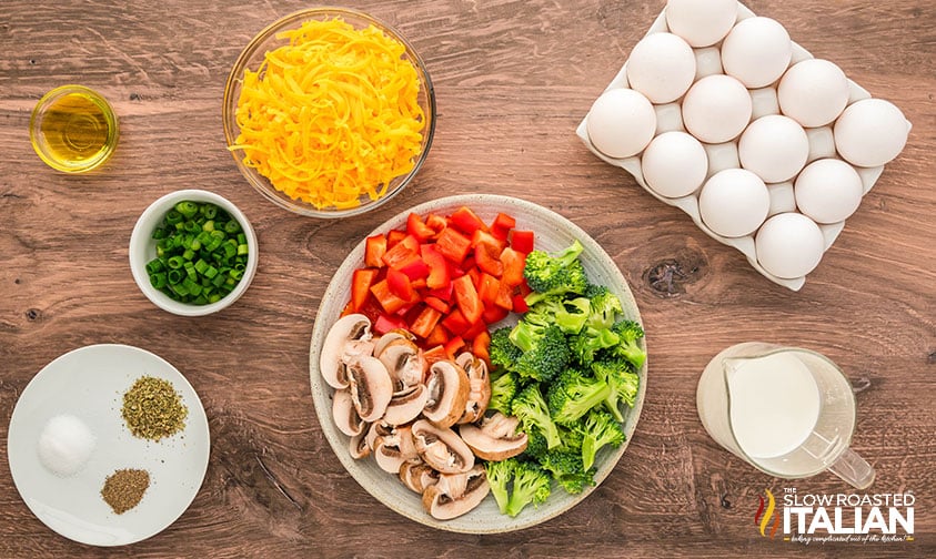 ingredients for sheet pan frittata recipe