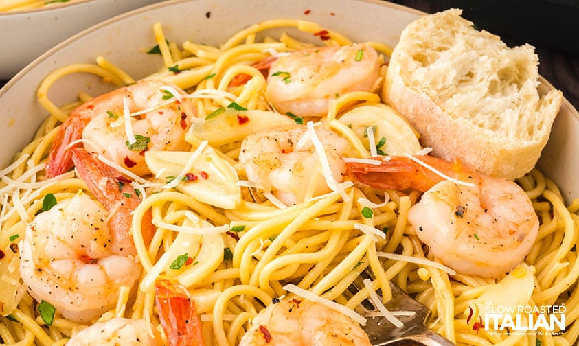 closeup of a bowl of midnight spaghetti