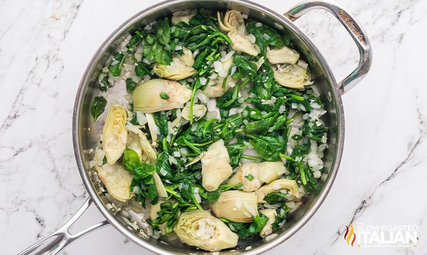 sauteed veggies in a skillet