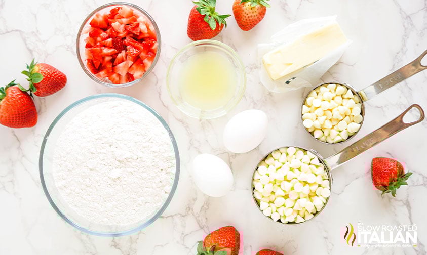 ingredients for strawberry Cake Mix Cookies