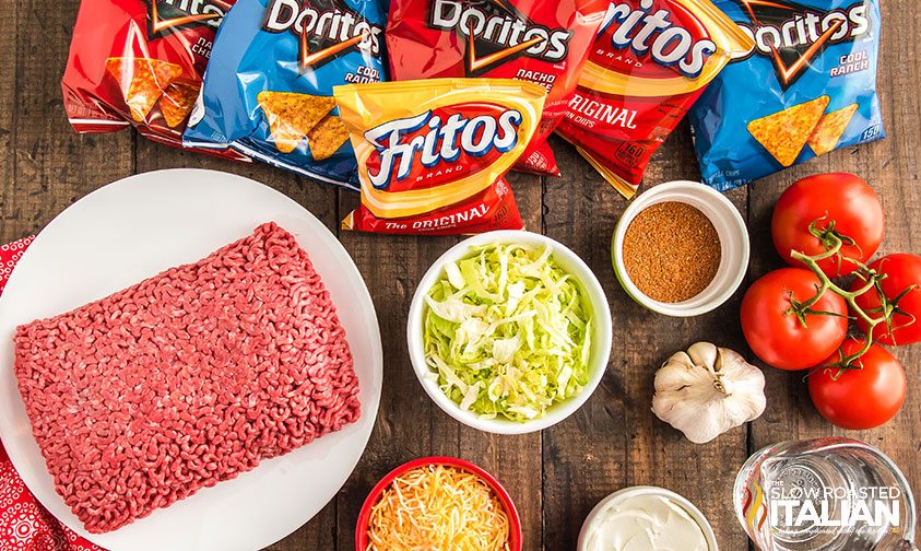ingredients to make walking tacos