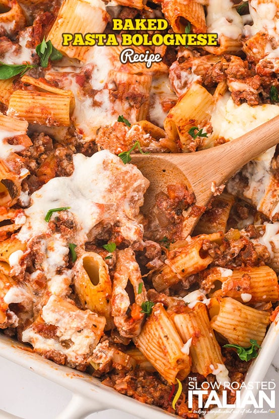 titled: Baked Pasta Bolognese Recipe
