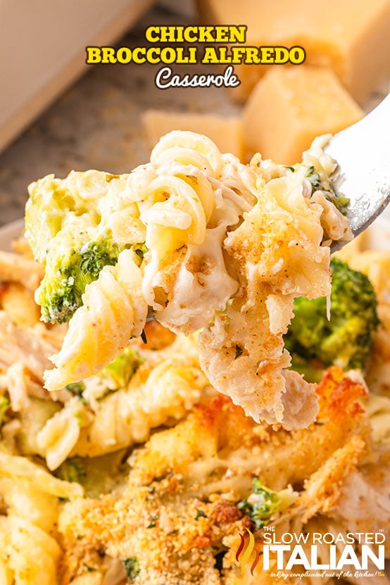 titled: Chicken Broccoli Alfredo Casserole