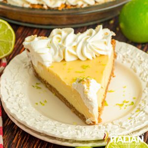 closeup of copycat Costco key lime pie