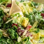 closeup of sweet kale salad