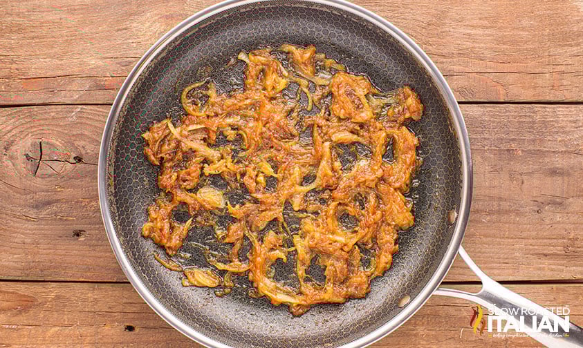 caramelized onions in a skillet