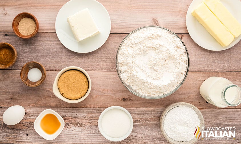 ingredients for sheet pan cinnamon rolls