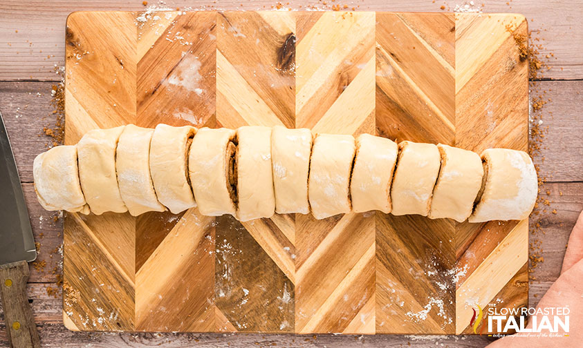 rolled and sliced cinnamon rolls