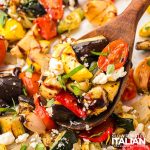 closeup of sheet pan ratatouille