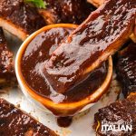 closeup of oven baked sheet pan ribs