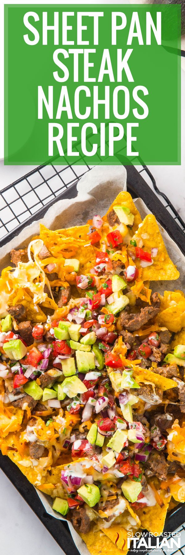 Sheet Pan Steak Nachos Recipe -PIN