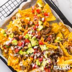closeup of steak nachos